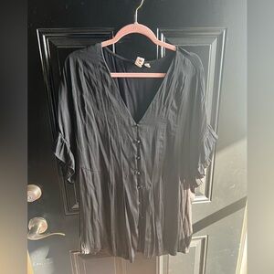 Dolan from Anthropologie Black Button-Down Blouse